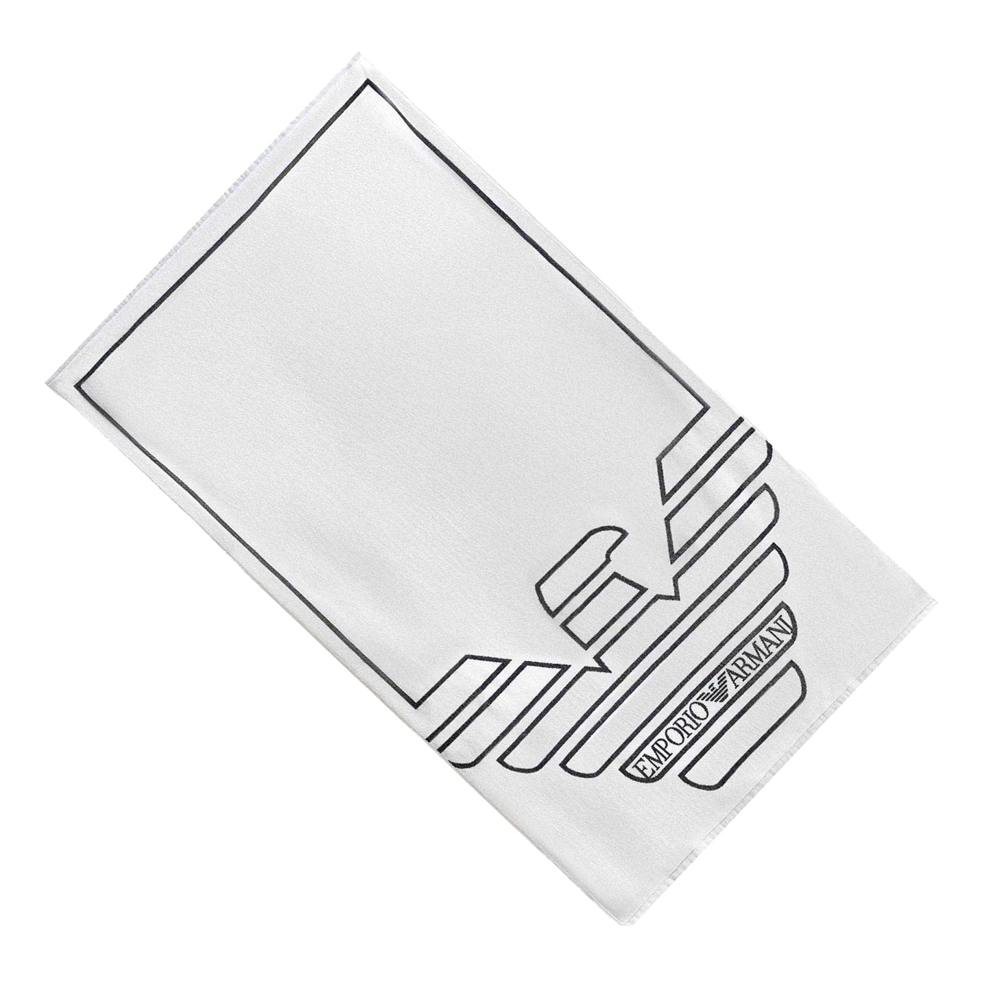 White - Side - Emporio Armani EA7 Woven Beach Towel