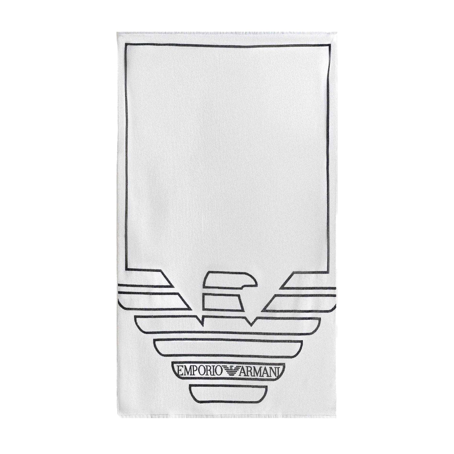 White - Front - Emporio Armani EA7 Woven Beach Towel