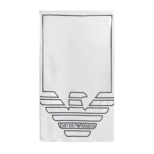 White - Front - Emporio Armani EA7 Woven Beach Towel