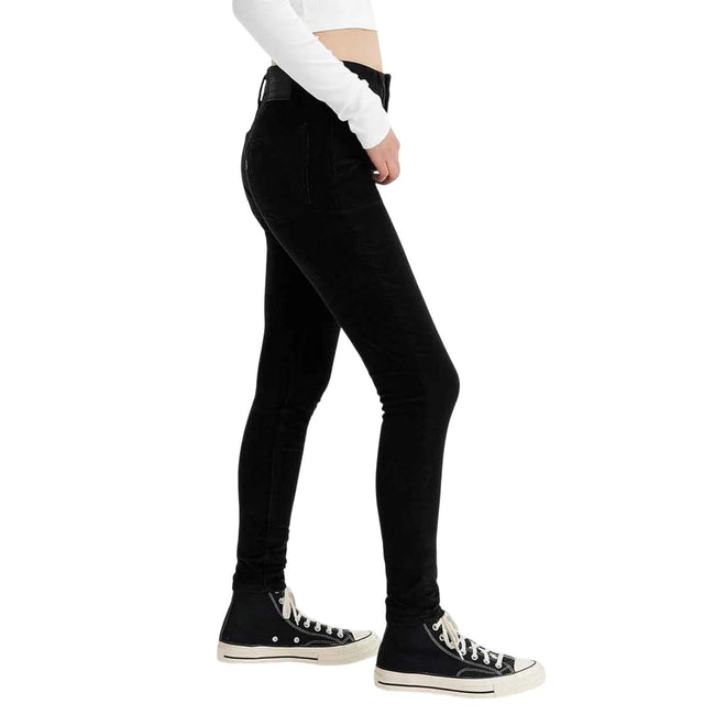 Black - Side - Levis Womens-Ladies Meteorite High Rise Skinny Jeans