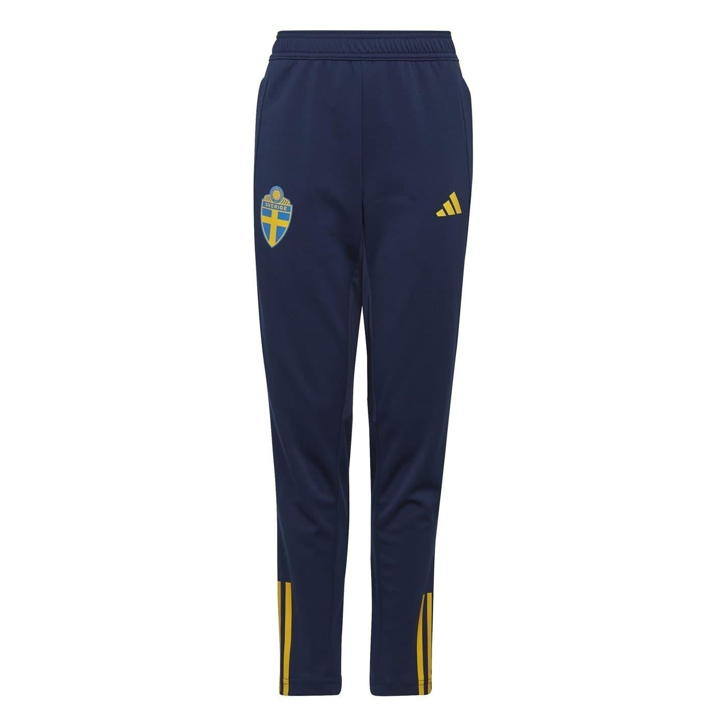 Team Navy Blue - Front - Adidas Childrens-Kids Sweden FA Tracksuit Bottoms