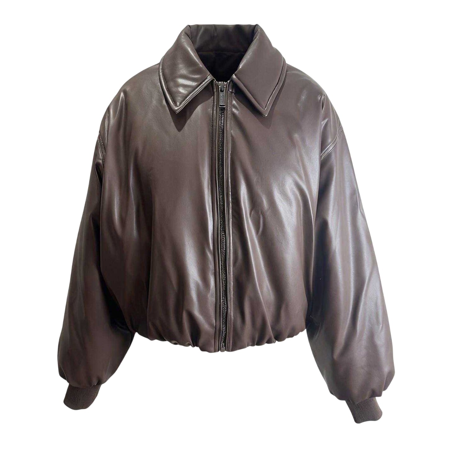 Brown - Front - Kangol Womens-Ladies Plain Ribbed Cuff Bomber Jacket