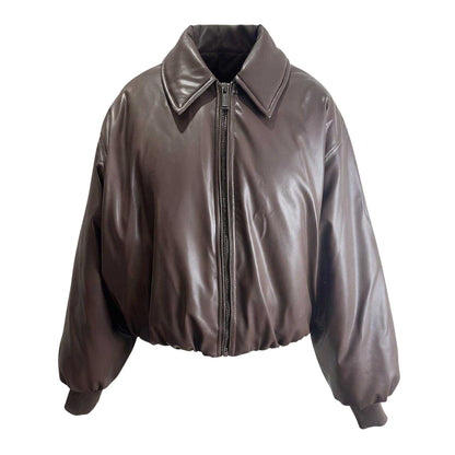 Brown - Front - Kangol Womens-Ladies Plain Ribbed Cuff Bomber Jacket