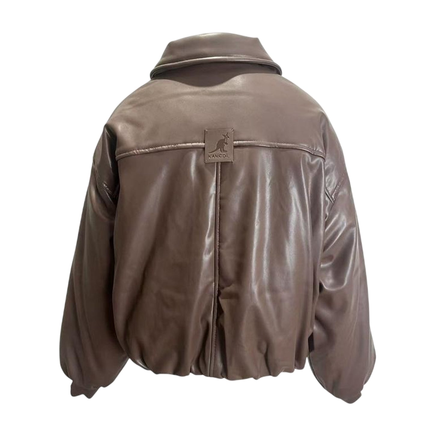 Brown - Back - Kangol Womens-Ladies Plain Ribbed Cuff Bomber Jacket