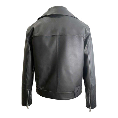 Black - Back - Kangol Womens-Ladies Asymmetric Regular Biker Jacket