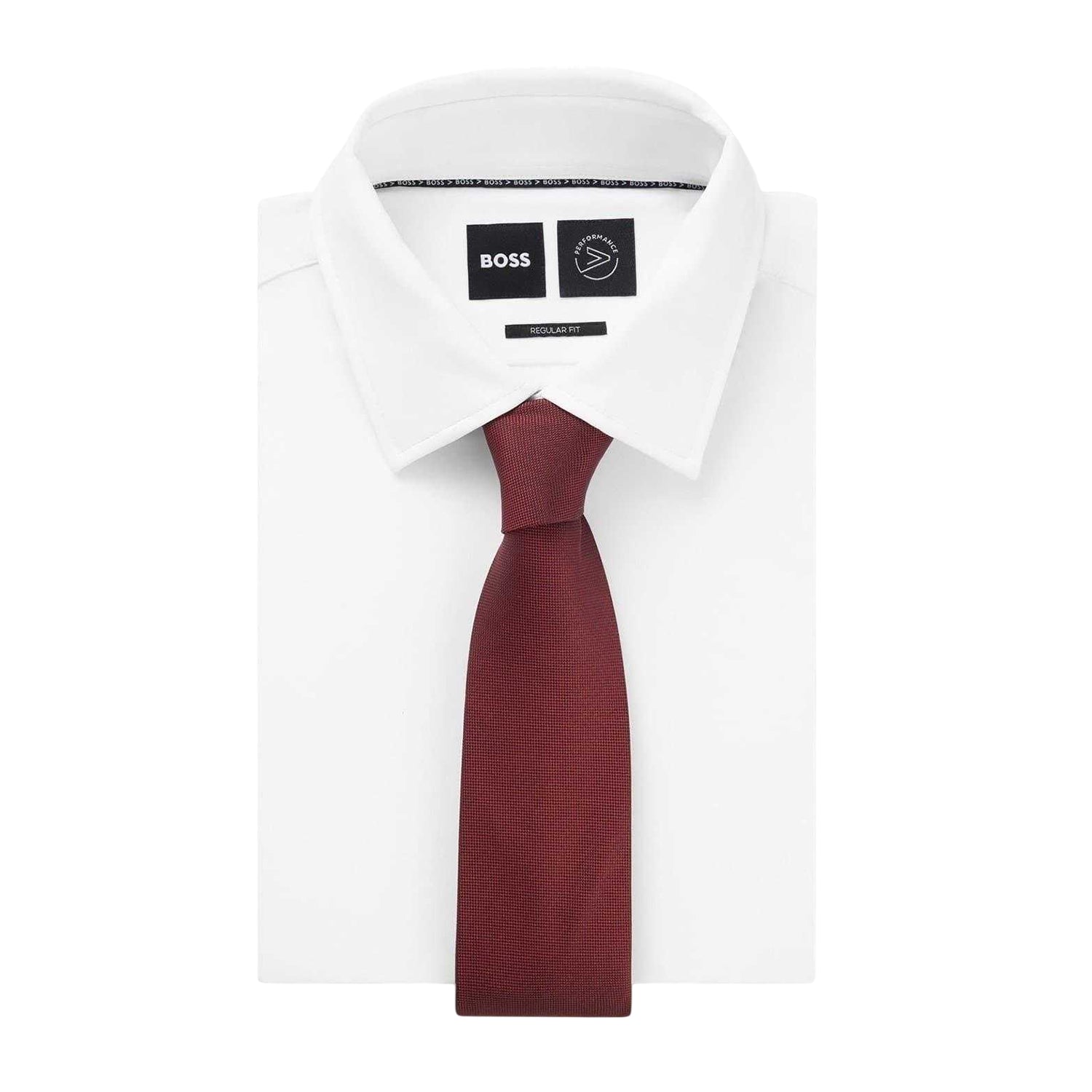 Dark Red - Back - Boss Slim Formal Tie