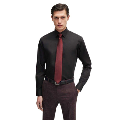 Dark Red - Side - Boss Slim Formal Tie