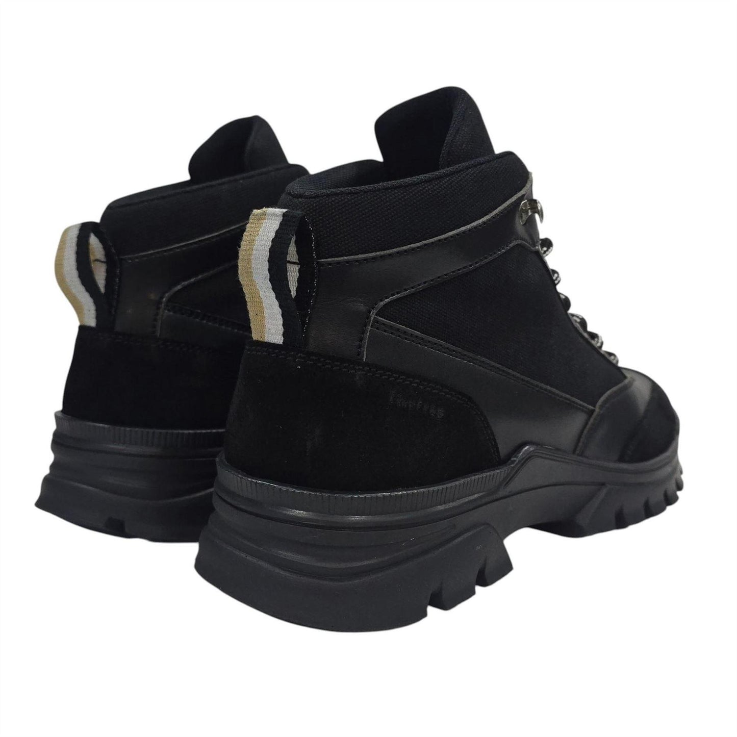 Black - Back - Firetrap Mens Jason Leather Hiking Boots