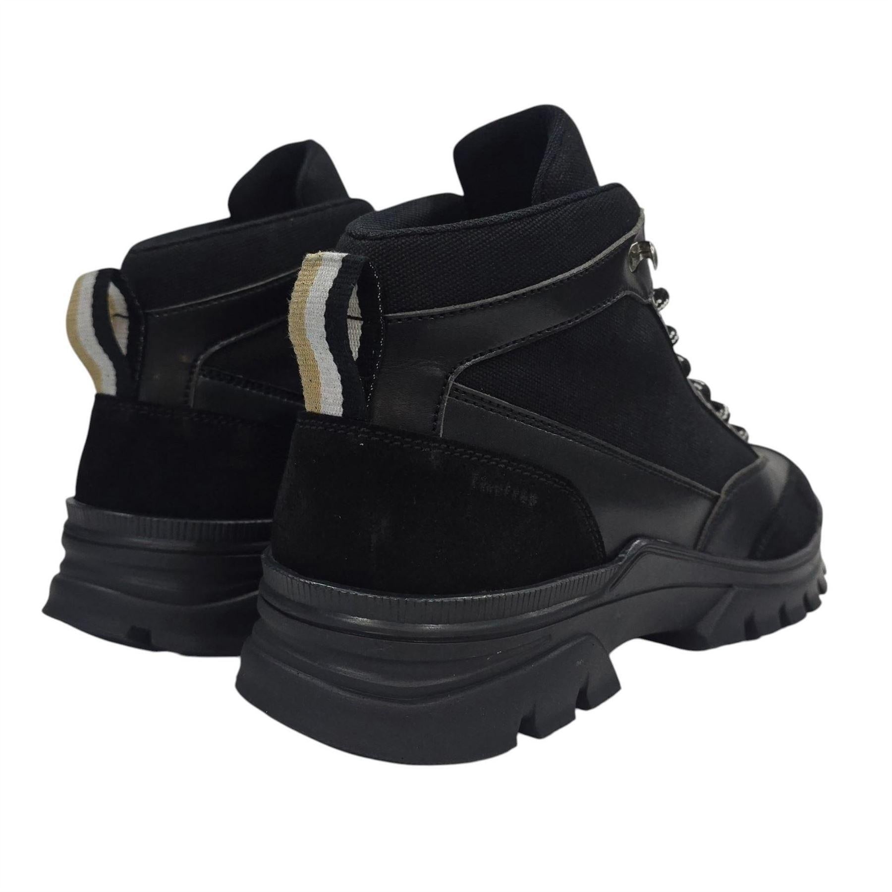 Black - Back - Firetrap Mens Jason Leather Hiking Boots