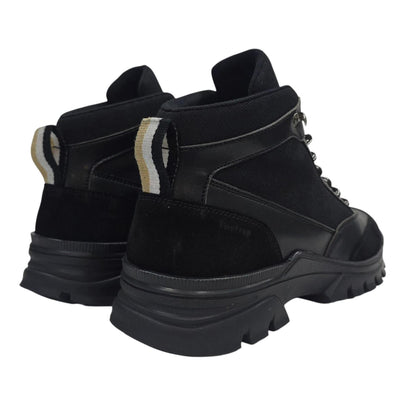 Black - Back - Firetrap Mens Jason Leather Hiking Boots