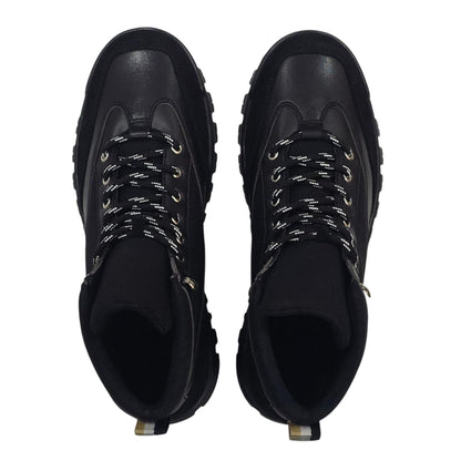 Black - Pack Shot - Firetrap Mens Jason Leather Hiking Boots