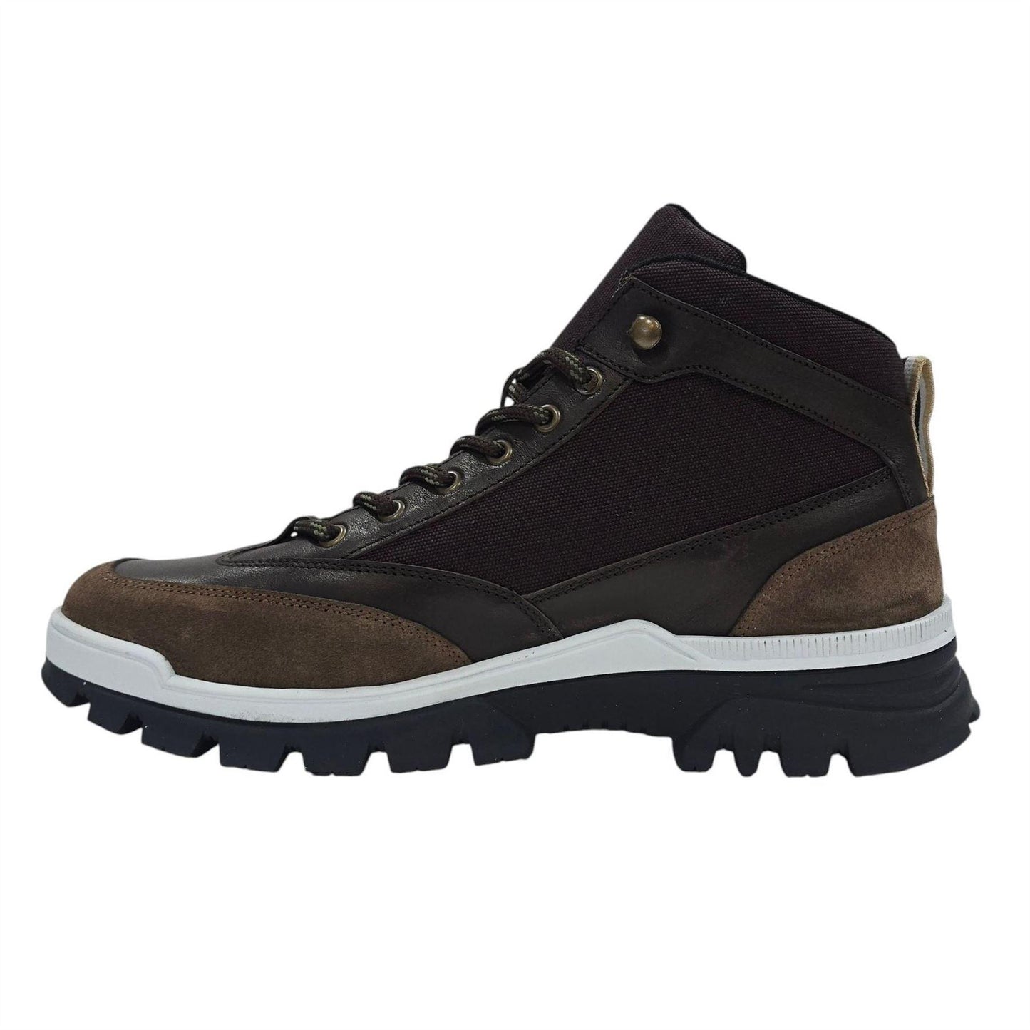 Brown - Side - Firetrap Mens Jason Leather Hiking Boots