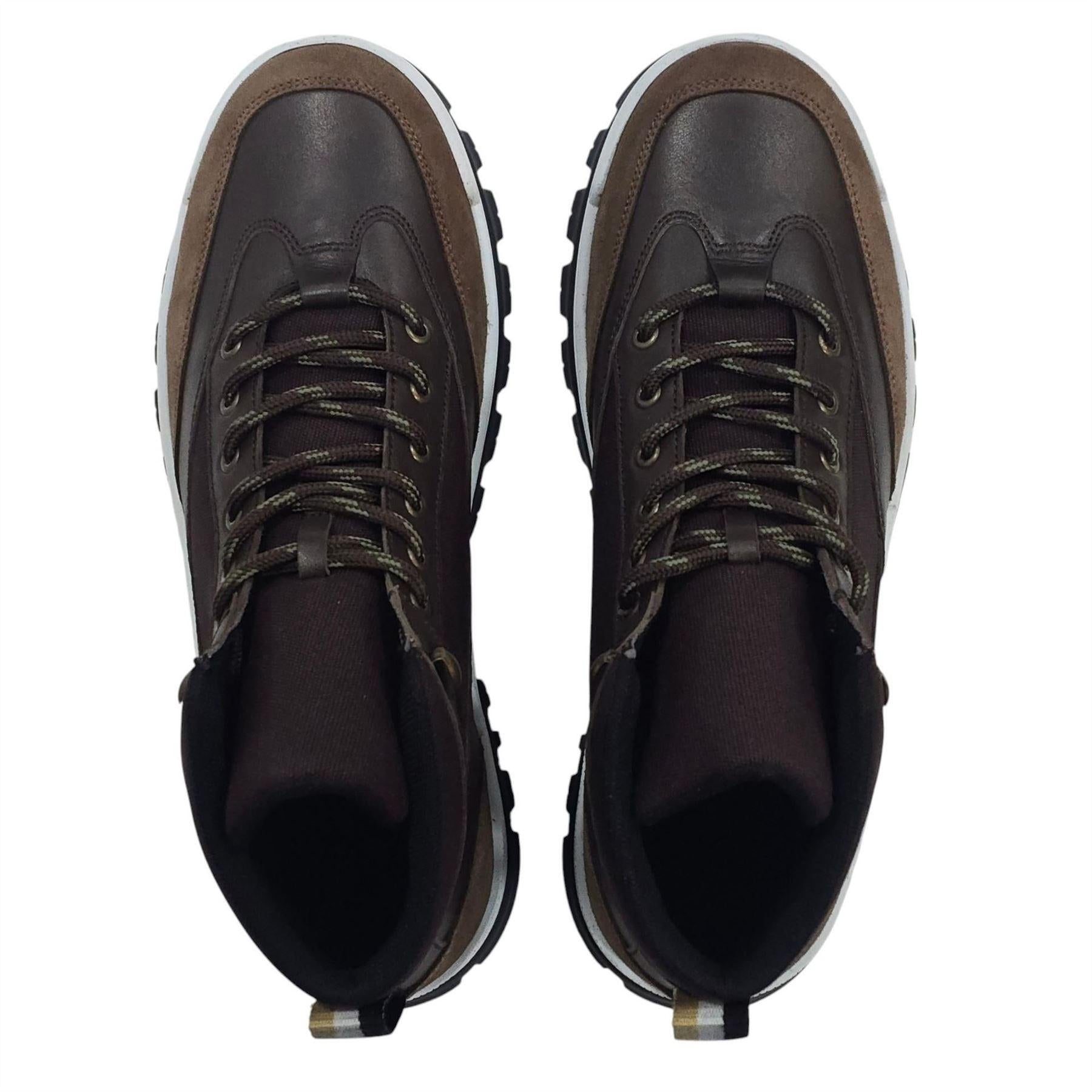 Brown - Pack Shot - Firetrap Mens Jason Leather Hiking Boots