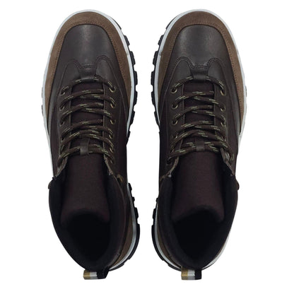 Brown - Pack Shot - Firetrap Mens Jason Leather Hiking Boots
