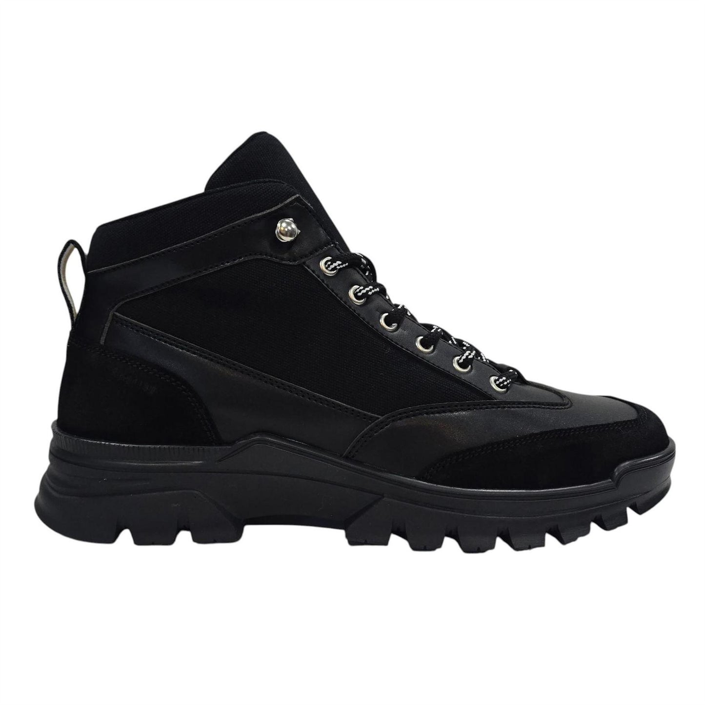 Black - Front - Firetrap Mens Jason Leather Hiking Boots