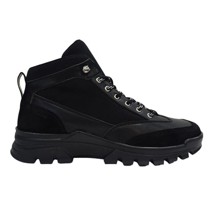 Black - Front - Firetrap Mens Jason Leather Hiking Boots