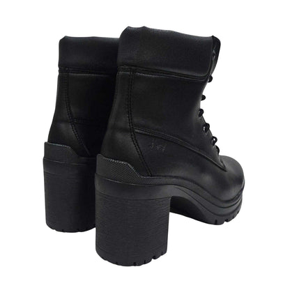Black - Back - Jack Wills Womens-Ladies Fada Leather High Heel Ankle Boots