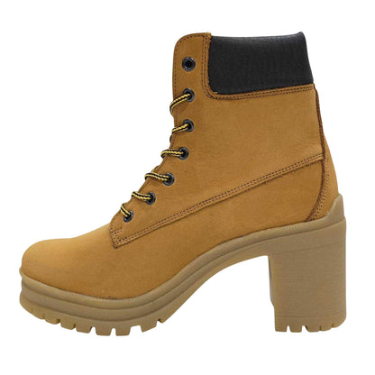 Honey - Side - Jack Wills Womens-Ladies Fada Leather High Heel Ankle Boots
