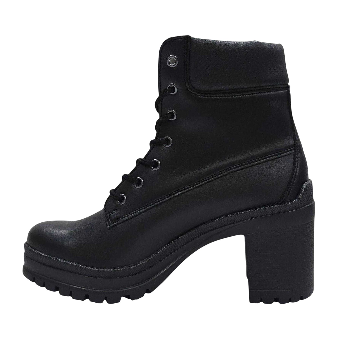 Black - Side - Jack Wills Womens-Ladies Fada Leather High Heel Ankle Boots