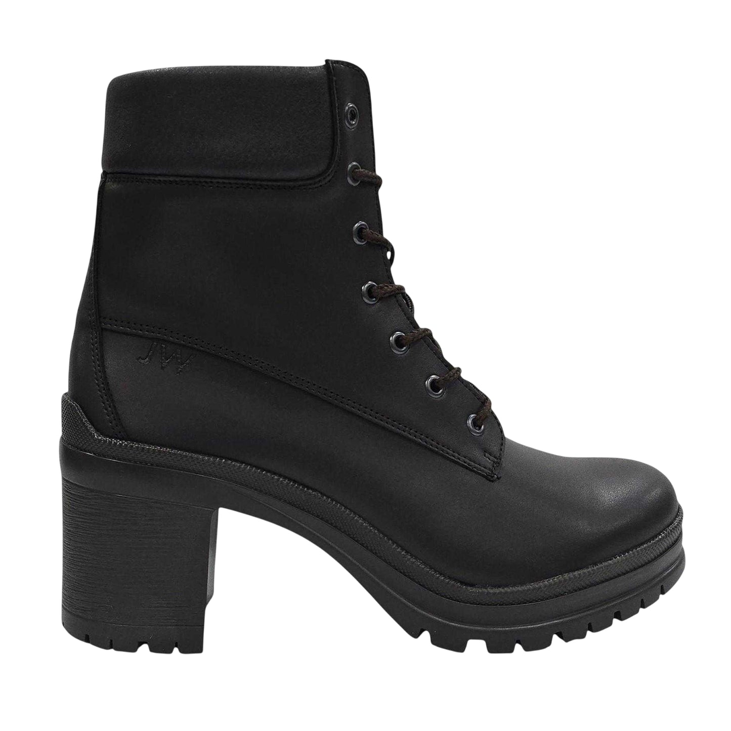 Dark Brown - Front - Jack Wills Womens-Ladies Fada Leather High Heel Ankle Boots