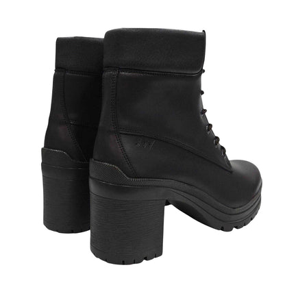 Dark Brown - Back - Jack Wills Womens-Ladies Fada Leather High Heel Ankle Boots