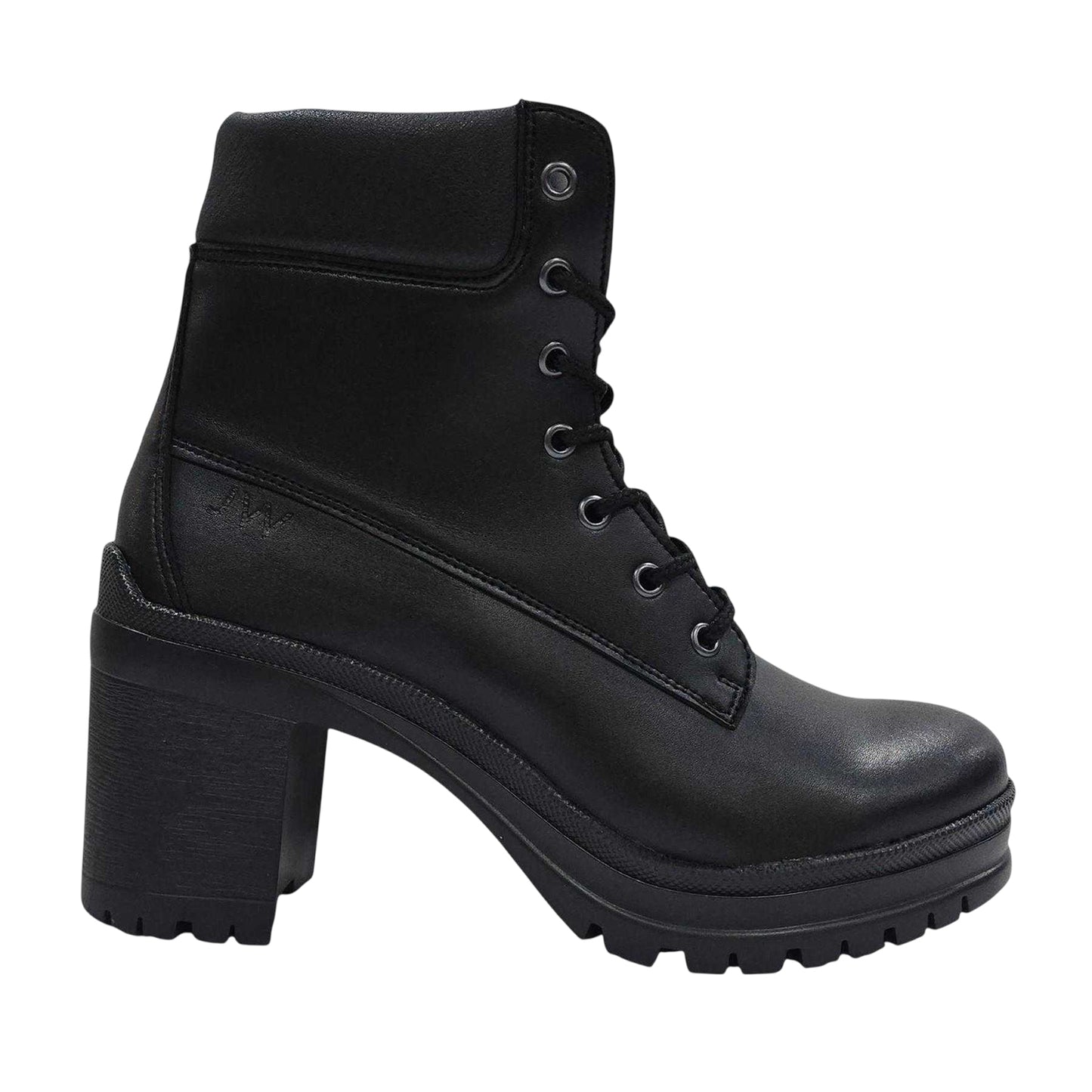 Black - Front - Jack Wills Womens-Ladies Fada Leather High Heel Ankle Boots