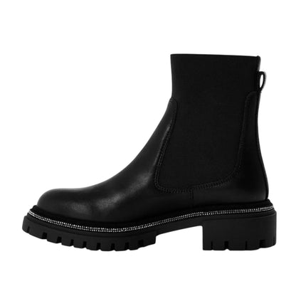 Black - Back - Steve Madden Womens-Ladies Offline Leather High Heel Ankle Boots