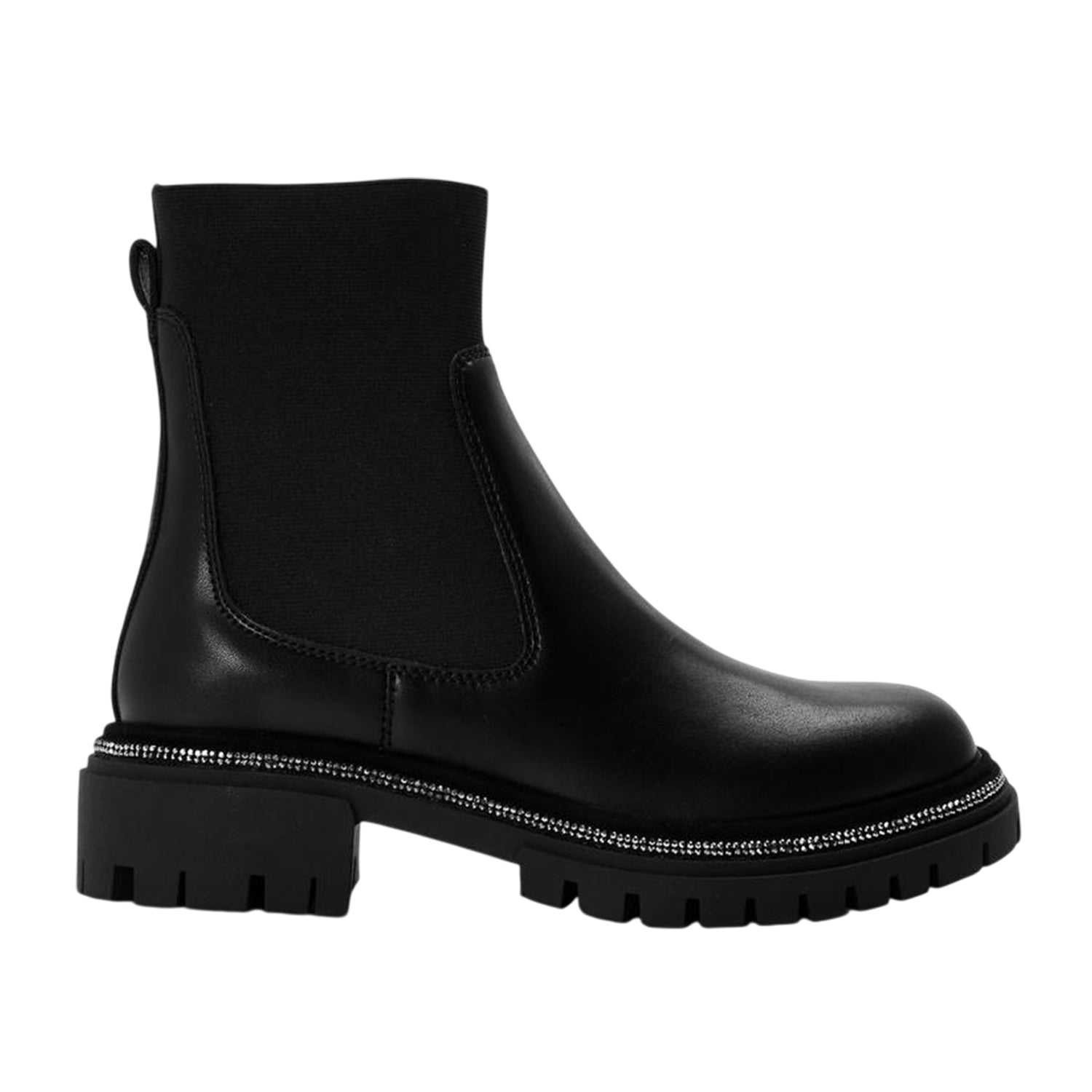 Black - Front - Steve Madden Womens-Ladies Offline Leather High Heel Ankle Boots
