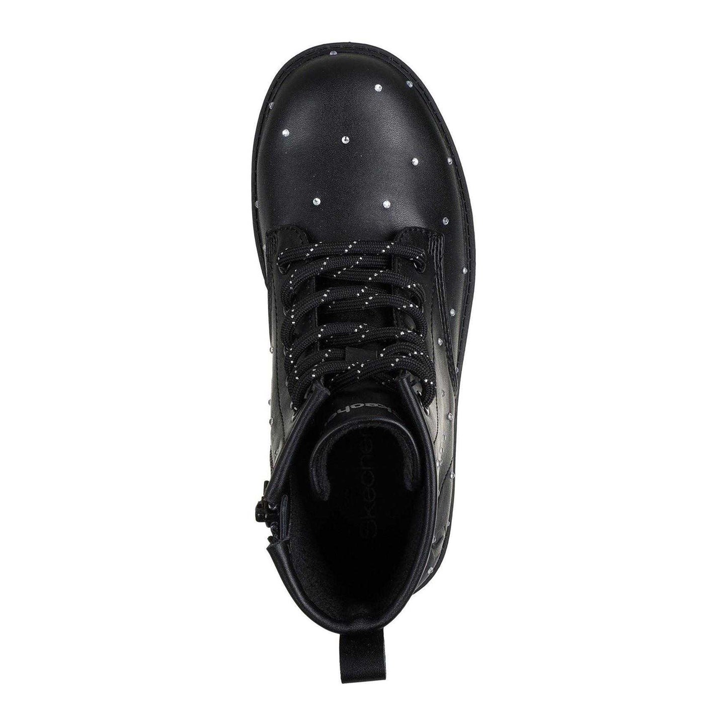 Black - Side - Skechers Girls Rhinestone Platform Ankle Boots