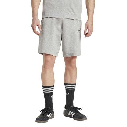 Medium Heather Grey - Side - Adidas Mens Essentials Trefoil Shorts