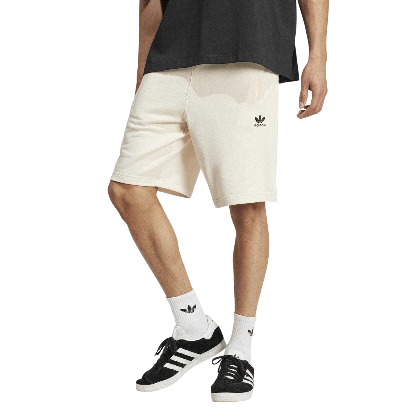 Wonder White - Side - Adidas Mens Essentials Trefoil Shorts