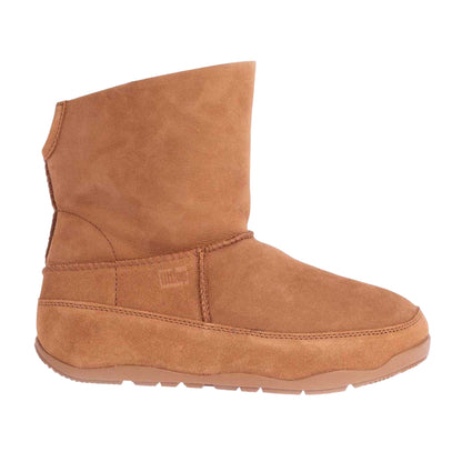 Tan - Side - FitFlop Womens-Ladies Mukluk Suede Winter Boots