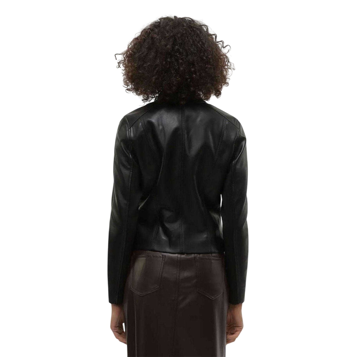 Black - Back - Vero Moda Womens-Ladies Faux Leather Biker Jacket