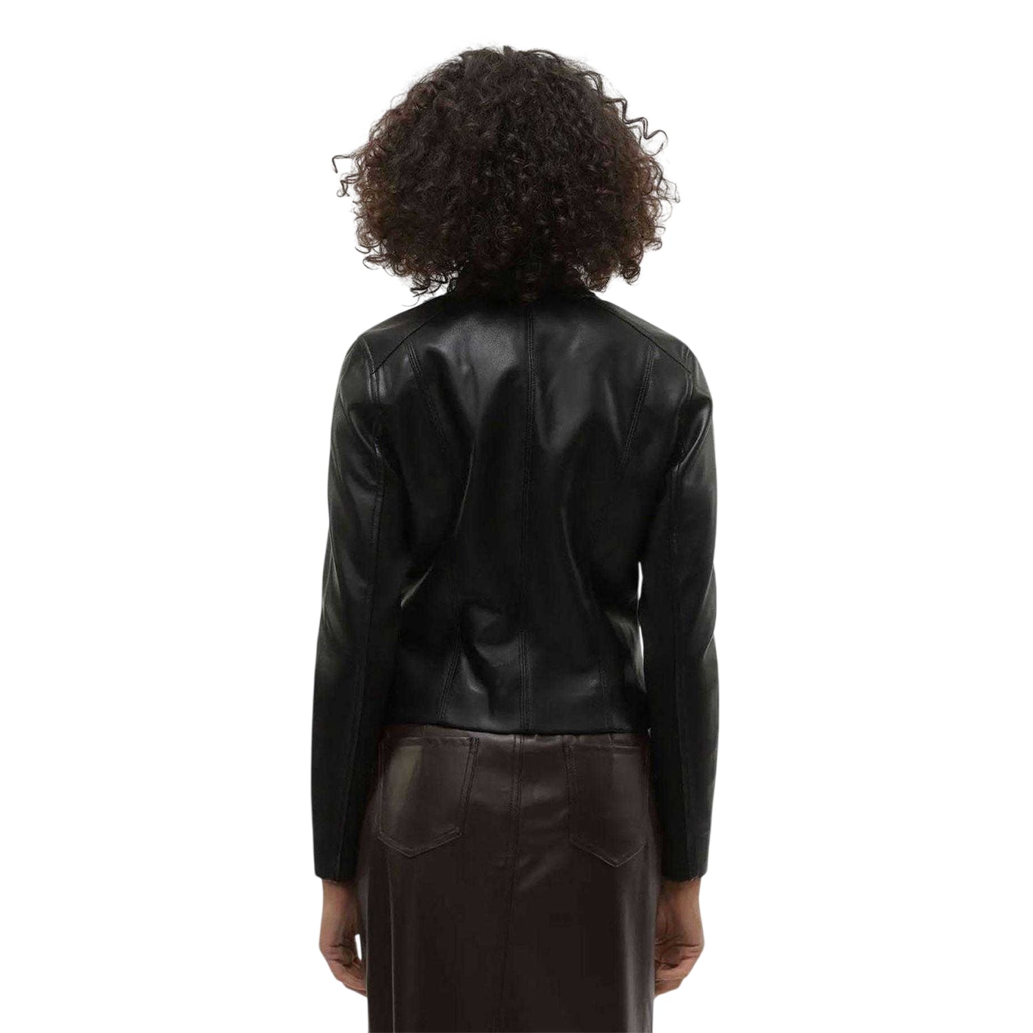 Black - Back - Vero Moda Womens-Ladies Faux Leather Biker Jacket