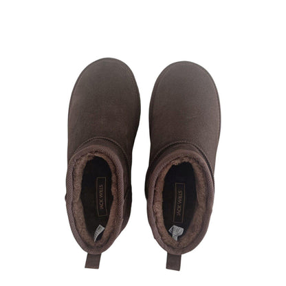 Chocolate - Pack Shot - Jack Wills Womens-Ladies Suede Platform Ankle Boots