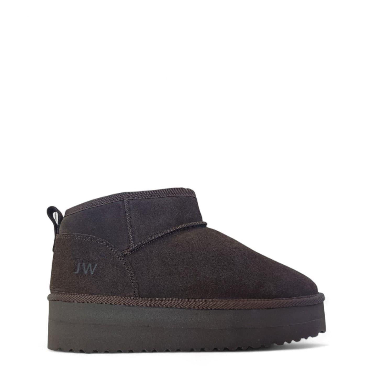 Chocolate - Front - Jack Wills Womens-Ladies Suede Platform Ankle Boots