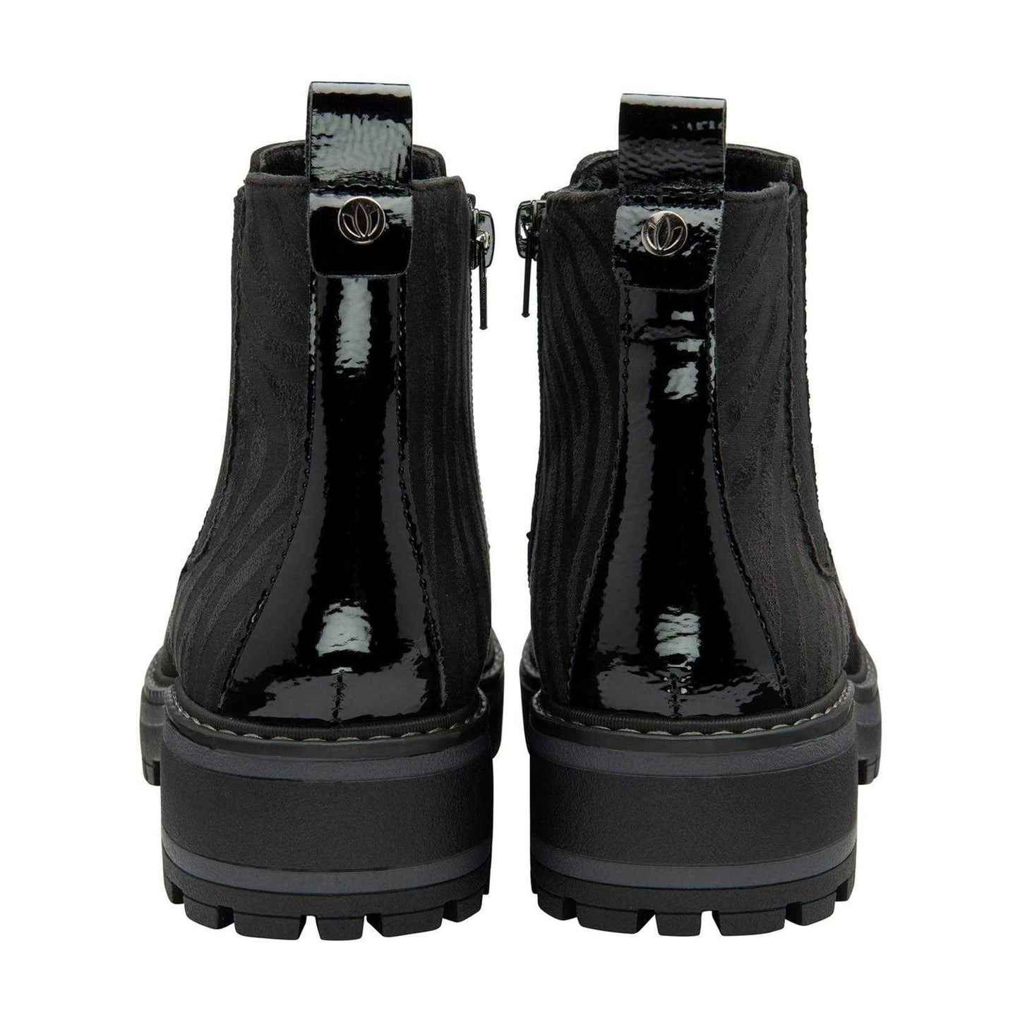 Black - Back - Lotus Shoes Womens-Ladies Prescott Suede Chelsea Boots