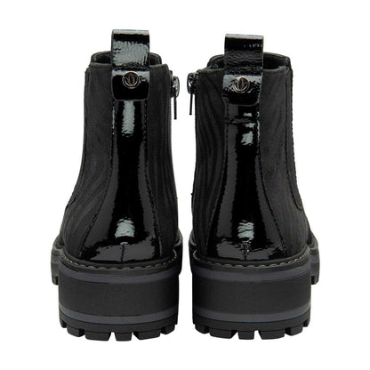 Black - Back - Lotus Shoes Womens-Ladies Prescott Suede Chelsea Boots