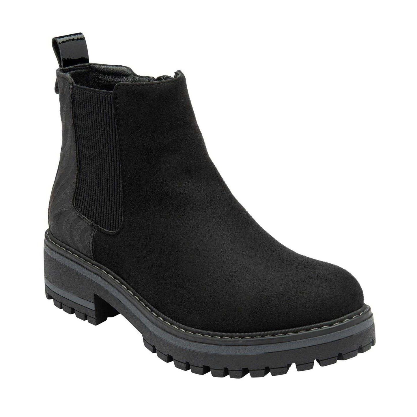 Black - Front - Lotus Shoes Womens-Ladies Prescott Suede Chelsea Boots
