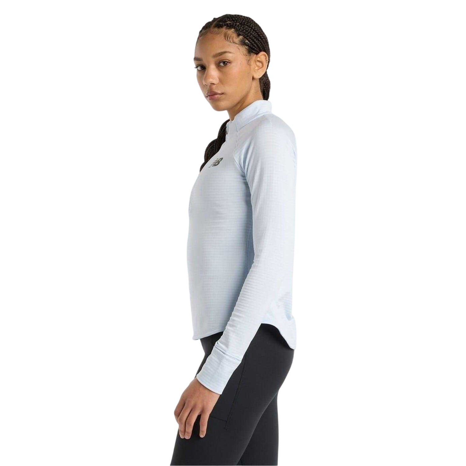 Light Blue - Back - New Balance Womens-Ladies Lettering Athletic Running Top