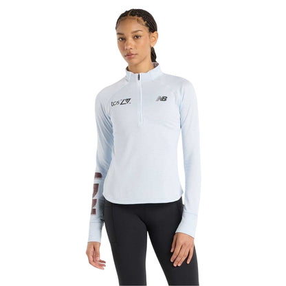 Light Blue - Side - New Balance Womens-Ladies Lettering Athletic Running Top