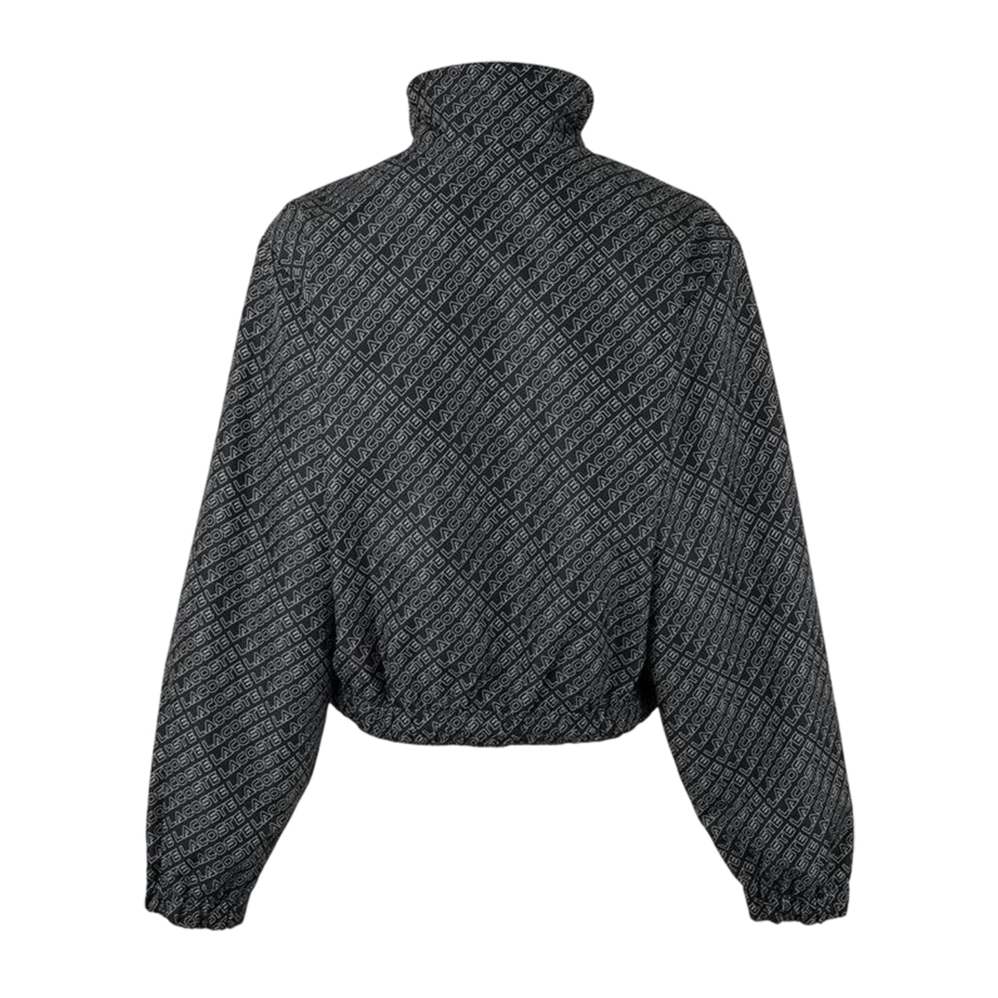 Black - Back - Lacoste Womens-Ladies All Over Logo Track Jacket