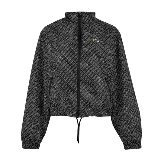 Black - Front - Lacoste Womens-Ladies All Over Logo Track Jacket