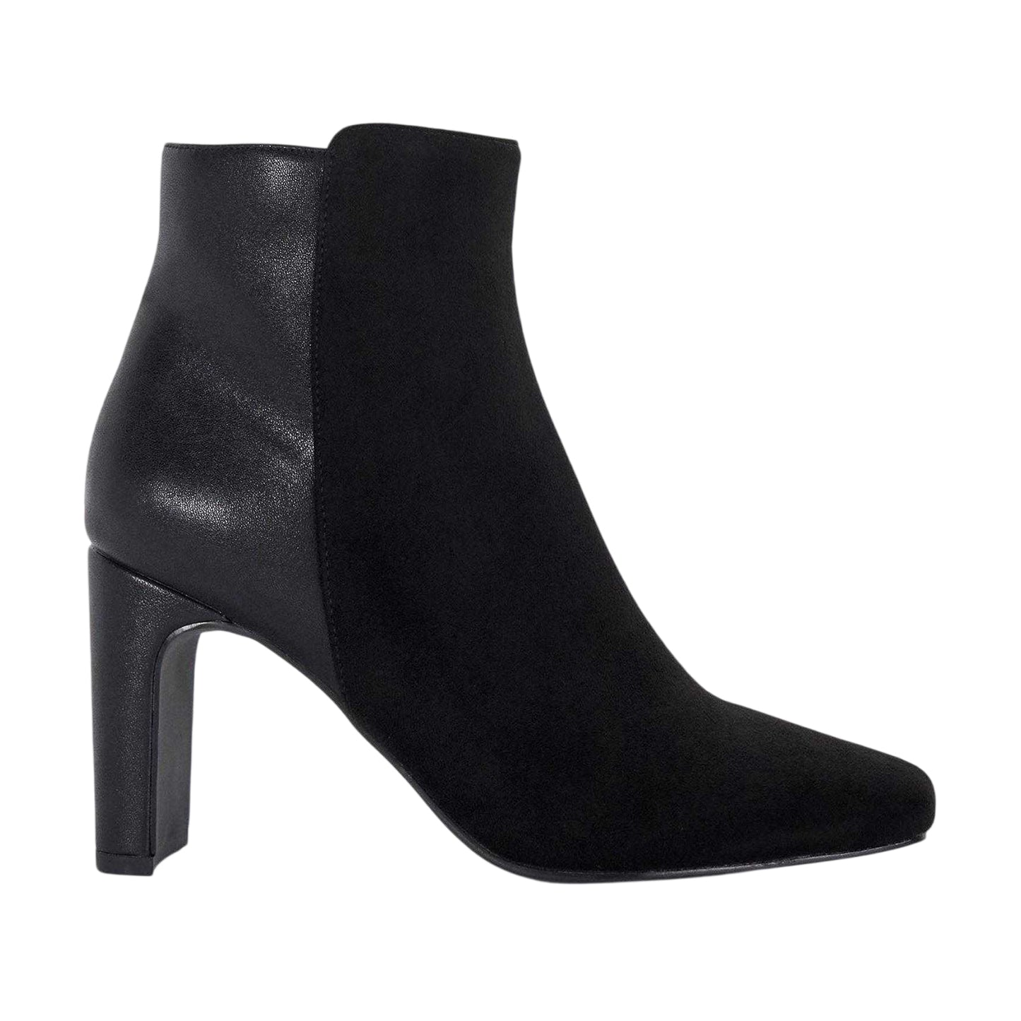 Black - Side - Dune London Womens-Ladies Orietta Two Tone Leather Ankle Boots
