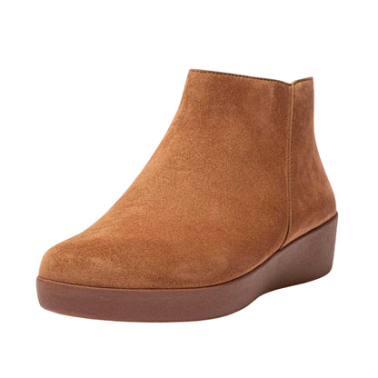 Tan - Back - FitFlop Womens-Ladies Sumi Suede Ankle Boots