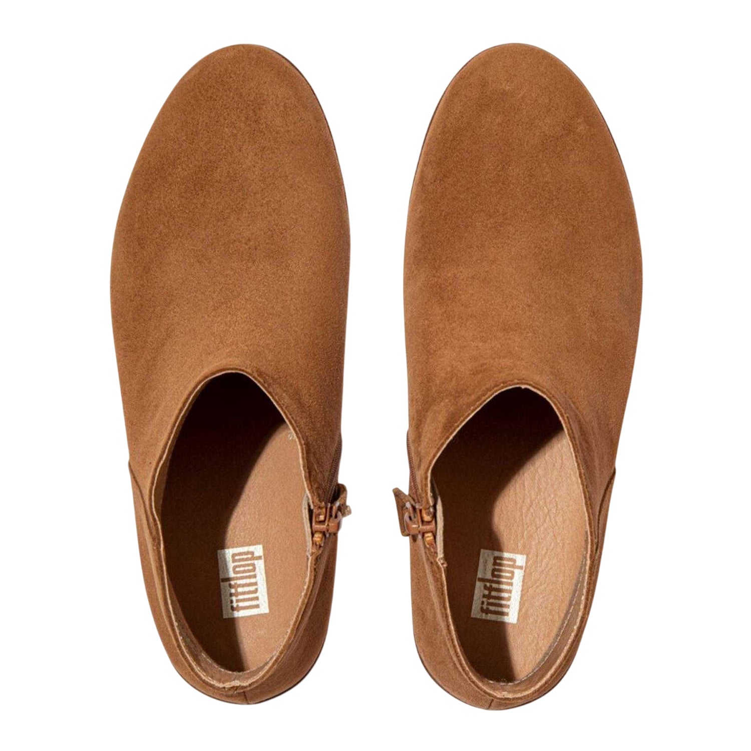 Tan - Side - FitFlop Womens-Ladies Sumi Suede Ankle Boots