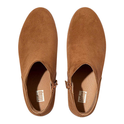 Tan - Side - FitFlop Womens-Ladies Sumi Suede Ankle Boots