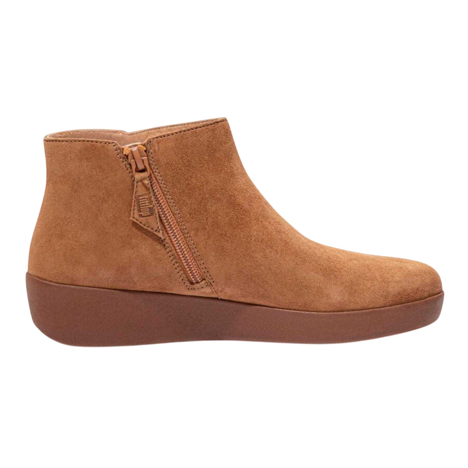 Tan - Front - FitFlop Womens-Ladies Sumi Suede Ankle Boots