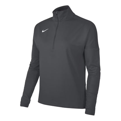 Anthracite - Side - Nike Womens-Ladies Funnel Neck Regular Long-Sleeved Top