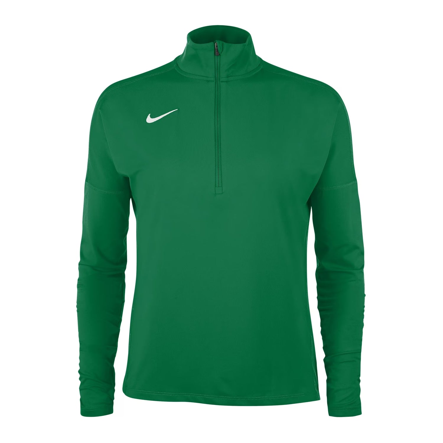 Pine Green - Front - Nike Womens-Ladies Funnel Neck Regular Long-Sleeved Top